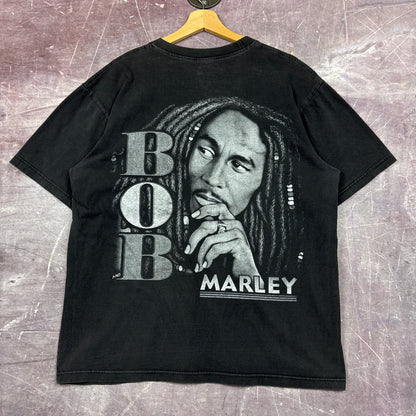 Early 00s Black Bob Marley Rap Tee Style Graphic Shirt L 2845