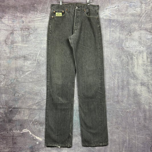 90s Faded Black Gray Levi's 501 XX Denim Jeans 32x35.5 0801