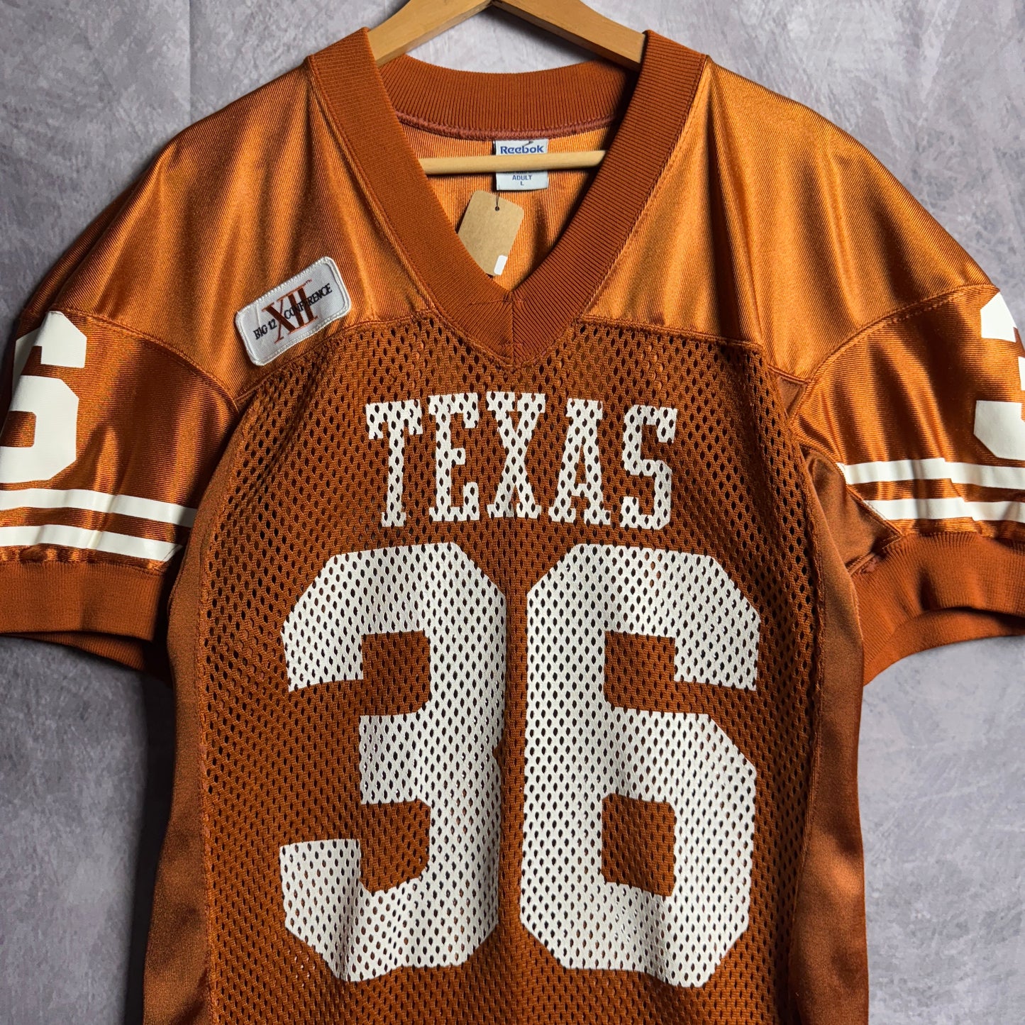 90s Orange Texas Longhorns Reebok #36 Team Issue Football Jersey 4573