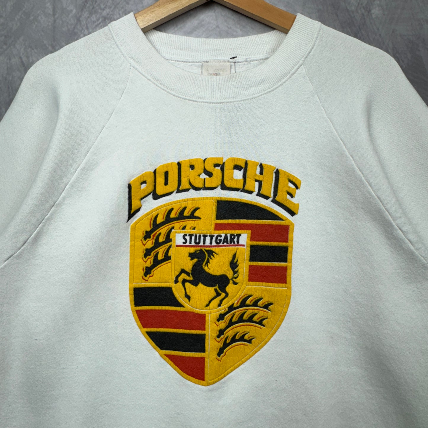 90s White Porsche Crewneck Sweatshirt 4008