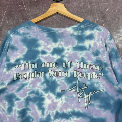 2000 Blue Tie Dye Janis Joplin I'm One Of Those Regular Weird People Graphic Shirt L 2952