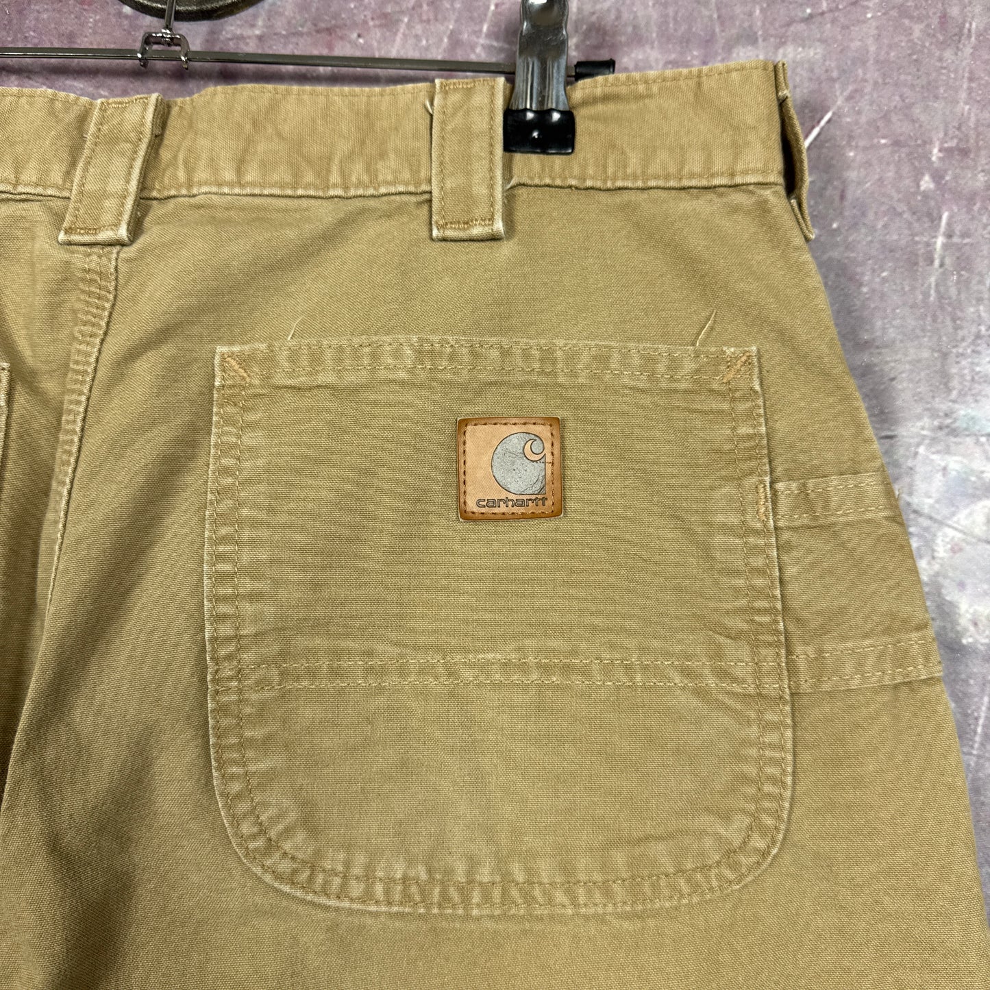 Early 00s Tan Brown Baggy Carhartt Carpenter Work Shorts 29x11 AZ26