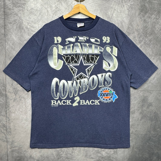 1993 Blue Dallas Cowboys Super Bowl XXVIII Shirt 4242