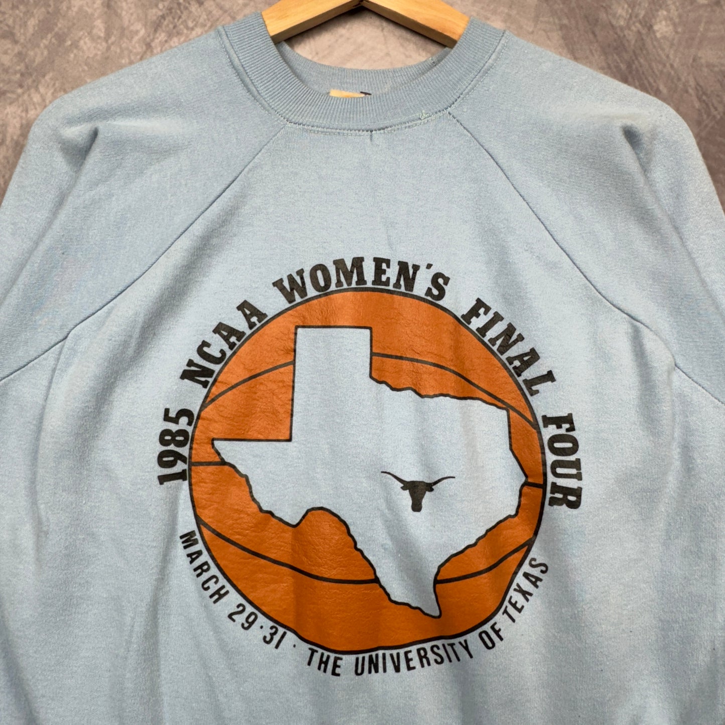 1985 Blue Womens Final Four Texas Longhorns Crewneck Sweatshirt 4355