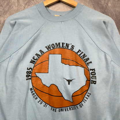 1985 Blue Womens Final Four Texas Longhorns Crewneck Sweatshirt 4355