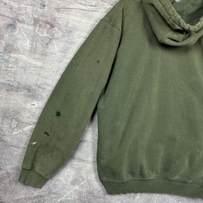 Early 00s Faded Olive Green Essential Logo Carhartt Hoodie L 0318