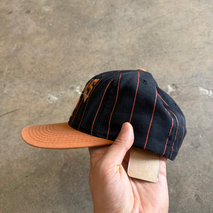 90s Black Texas Longhorns Pinstripe Snapback Hat 5795