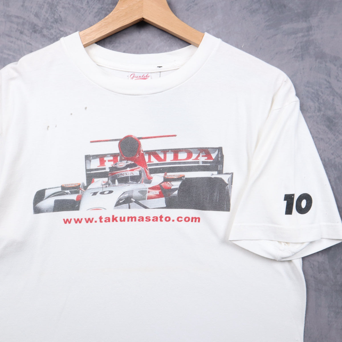 Early 00s White Honda Racing Takuma Sato Shirt 7277