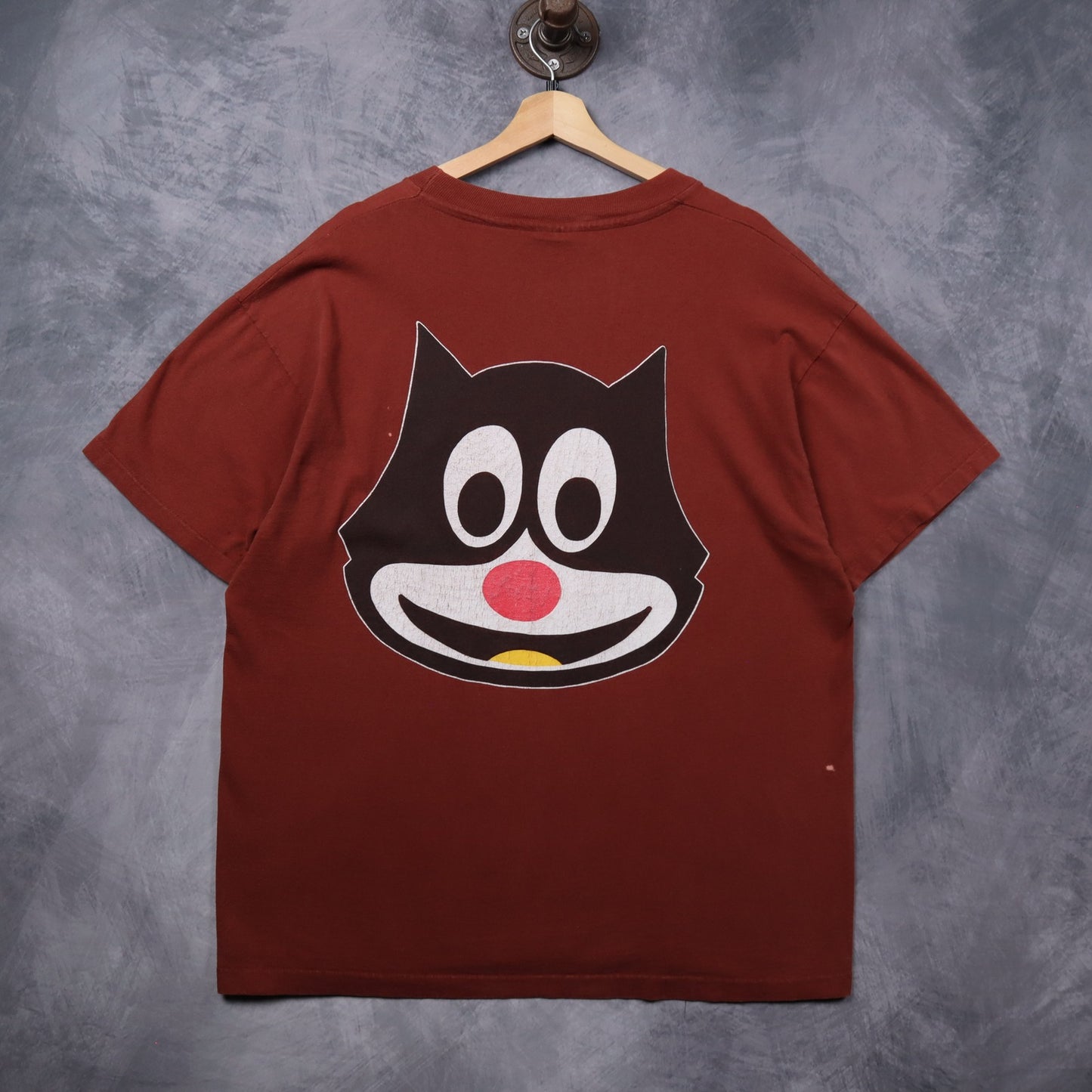 90s Red 26 Red Felix The Cat Big Face Shirt 5455