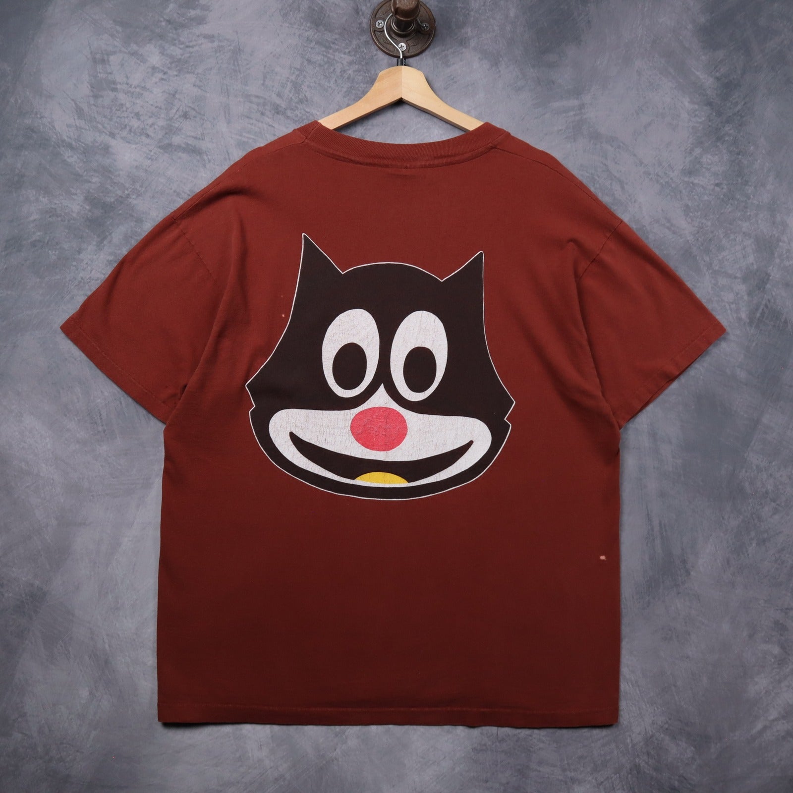 90s Red 26 Red Felix The Cat Big Face Shirt 5455
