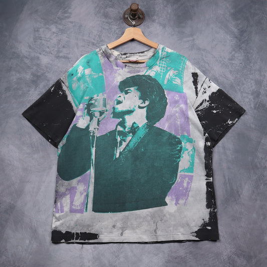 90s James Brown Mosquitohead All Over Print Shirt 5122