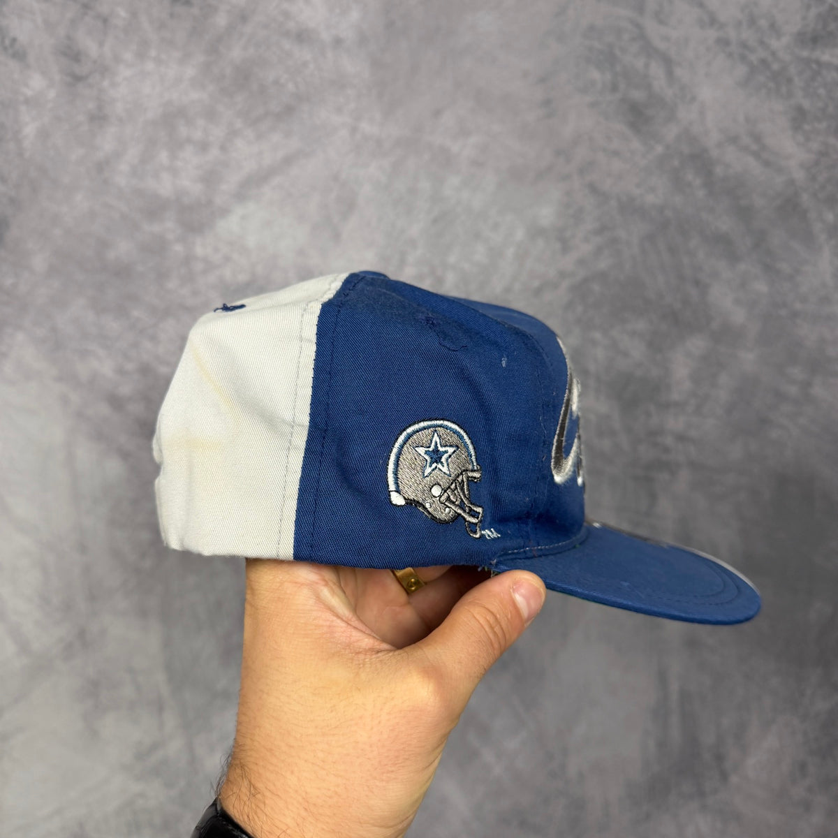 90s Blue and White Dallas Cowboys Snapback Hat 6853