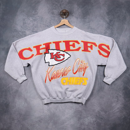 90s Grey Kansas City Chiefs Crewneck Sweatshirt 6433