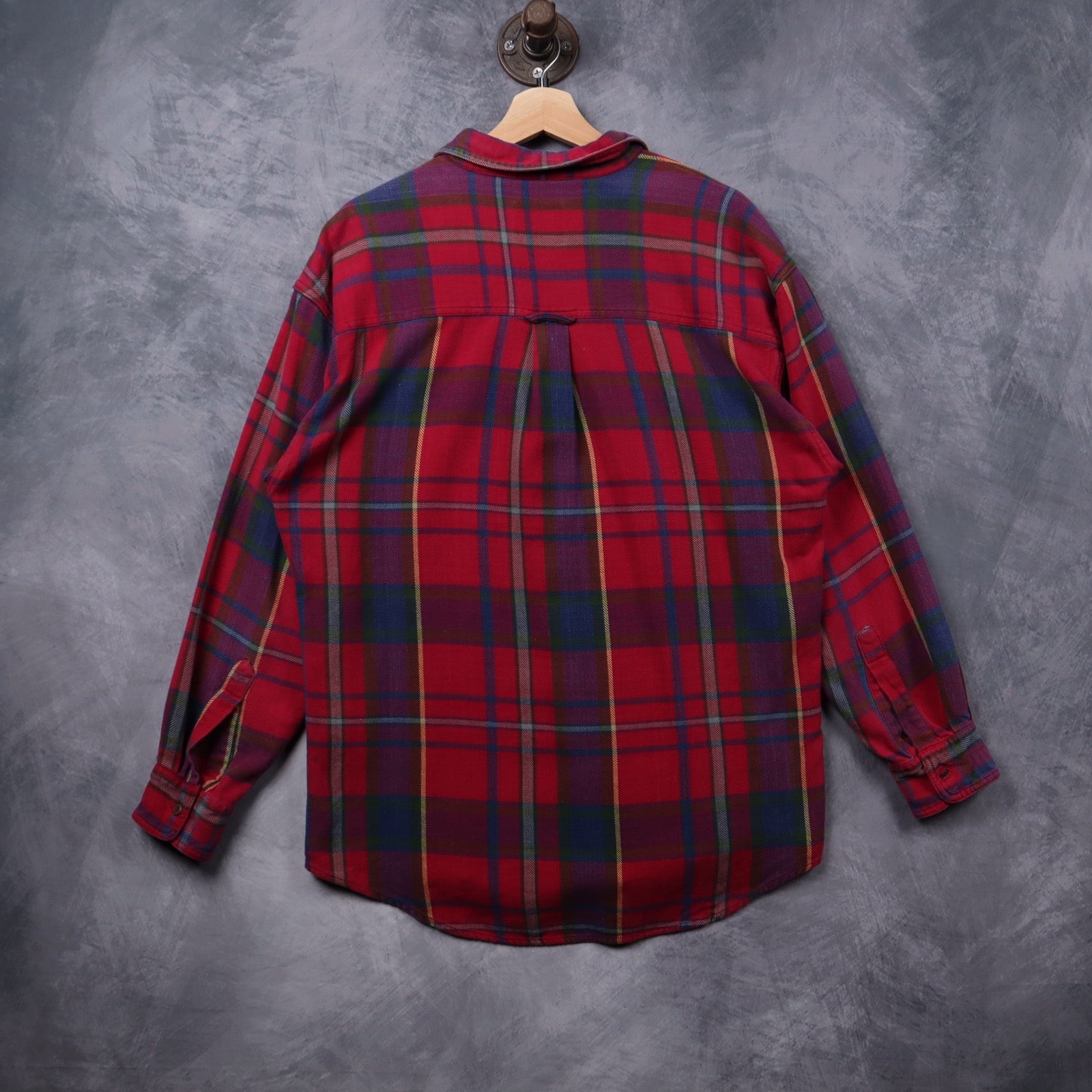 90s Red Chaps Ralph Lauren Plaid Flannel Shirt 5315