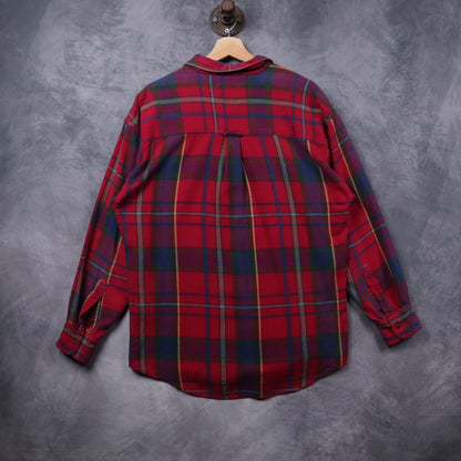 90s Red Chaps Ralph Lauren Plaid Flannel Shirt 5315