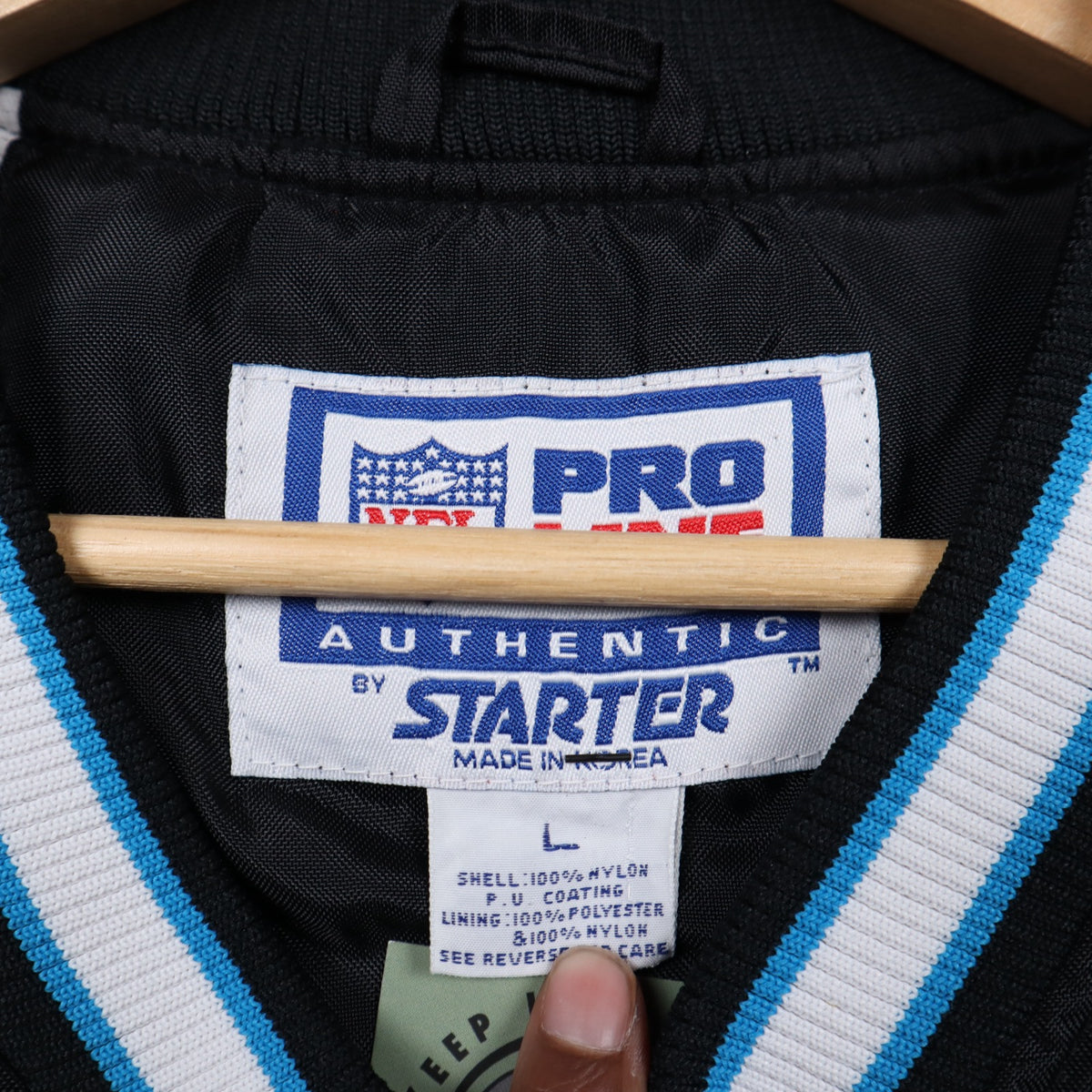90s Black Carolina Panthers Starter Pullover 6521