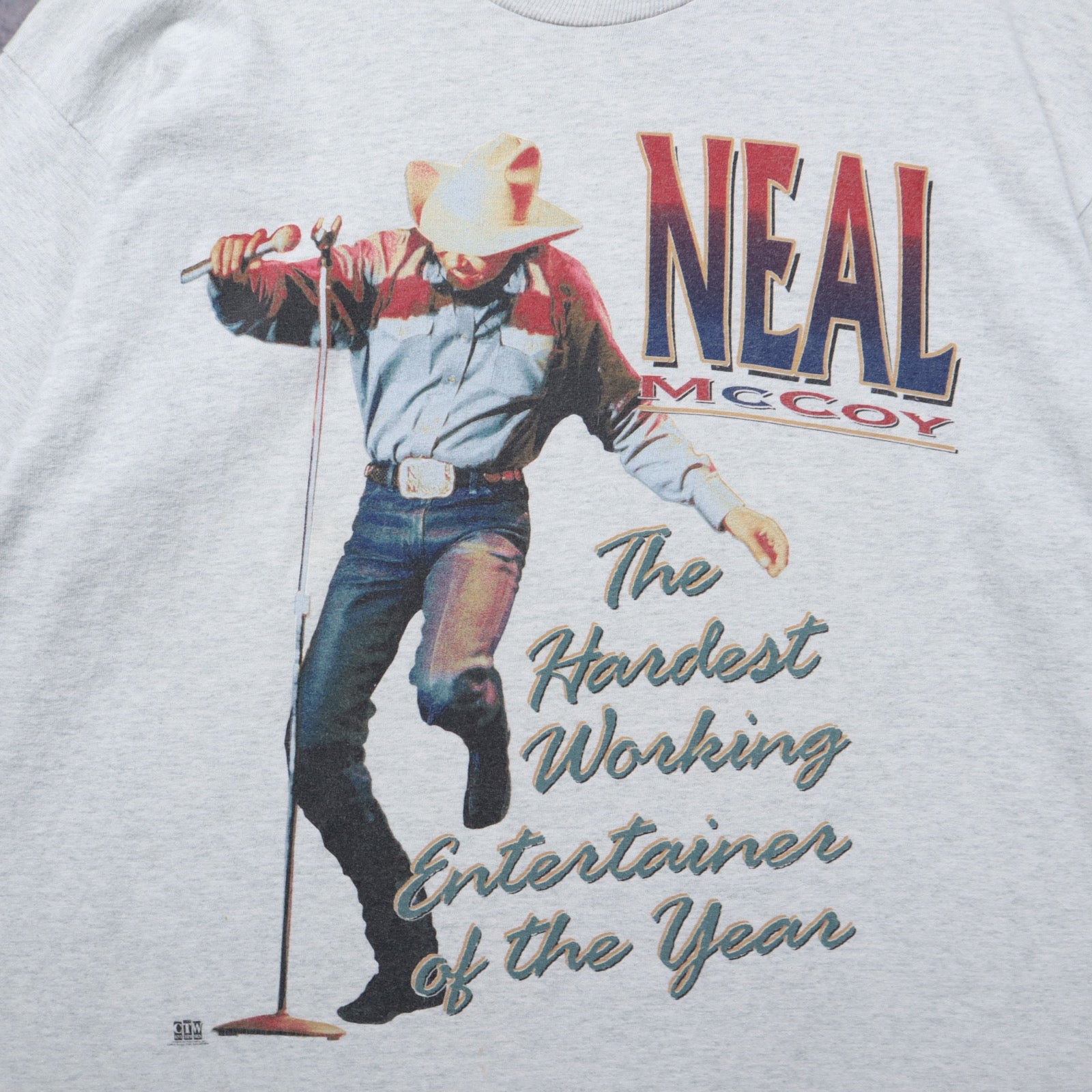 90s Heather Gray Neal McCoy Hardest Working Entertainer Shirt 5444