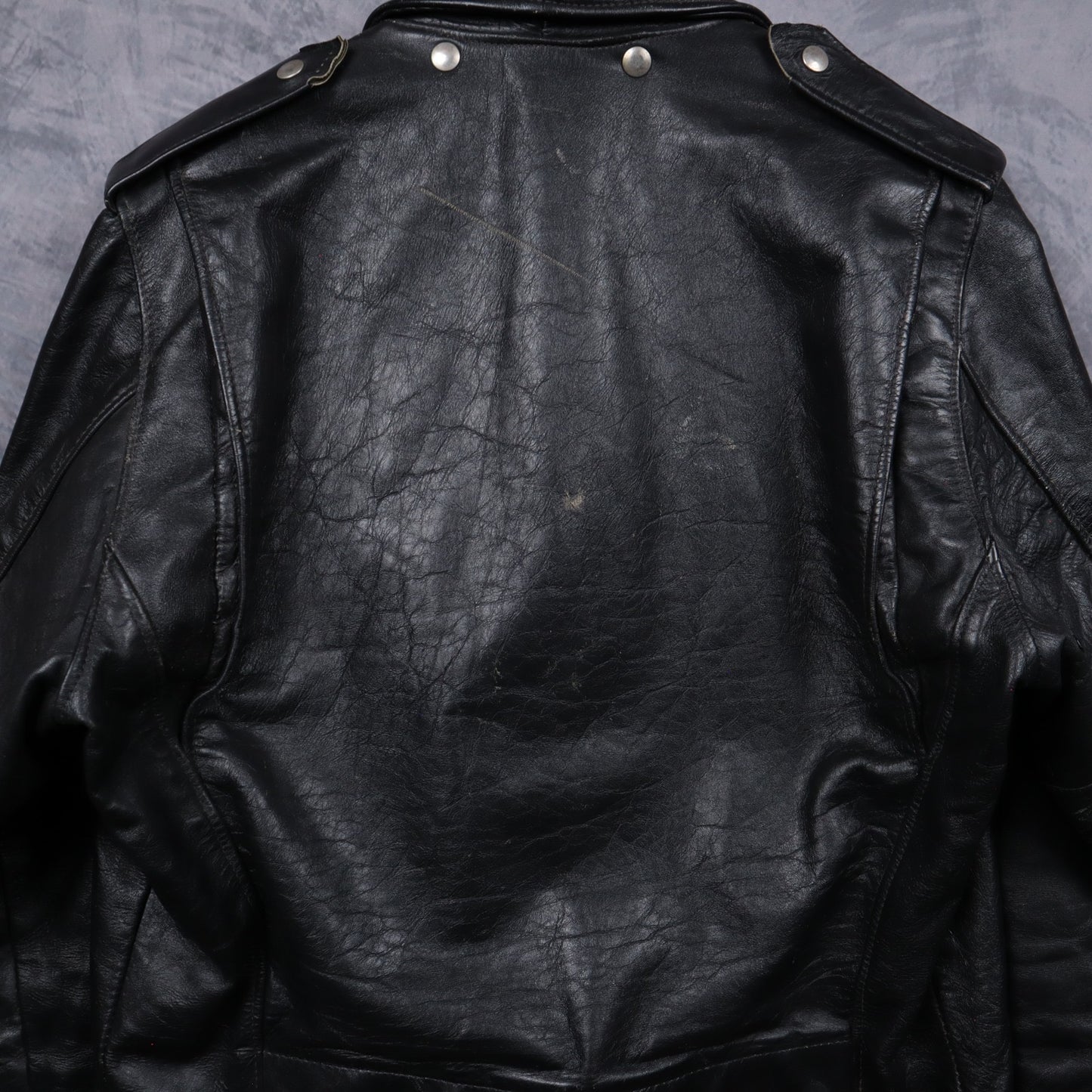 70s Black Harley-Davidson AMF Leather Motorcycle Jacket 5098