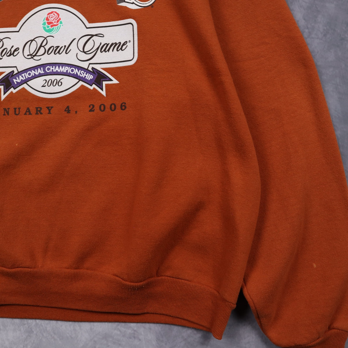 2006 Burnt Orange Texas Longhorns Rose Bowl Crewneck Sweatshirt 5729