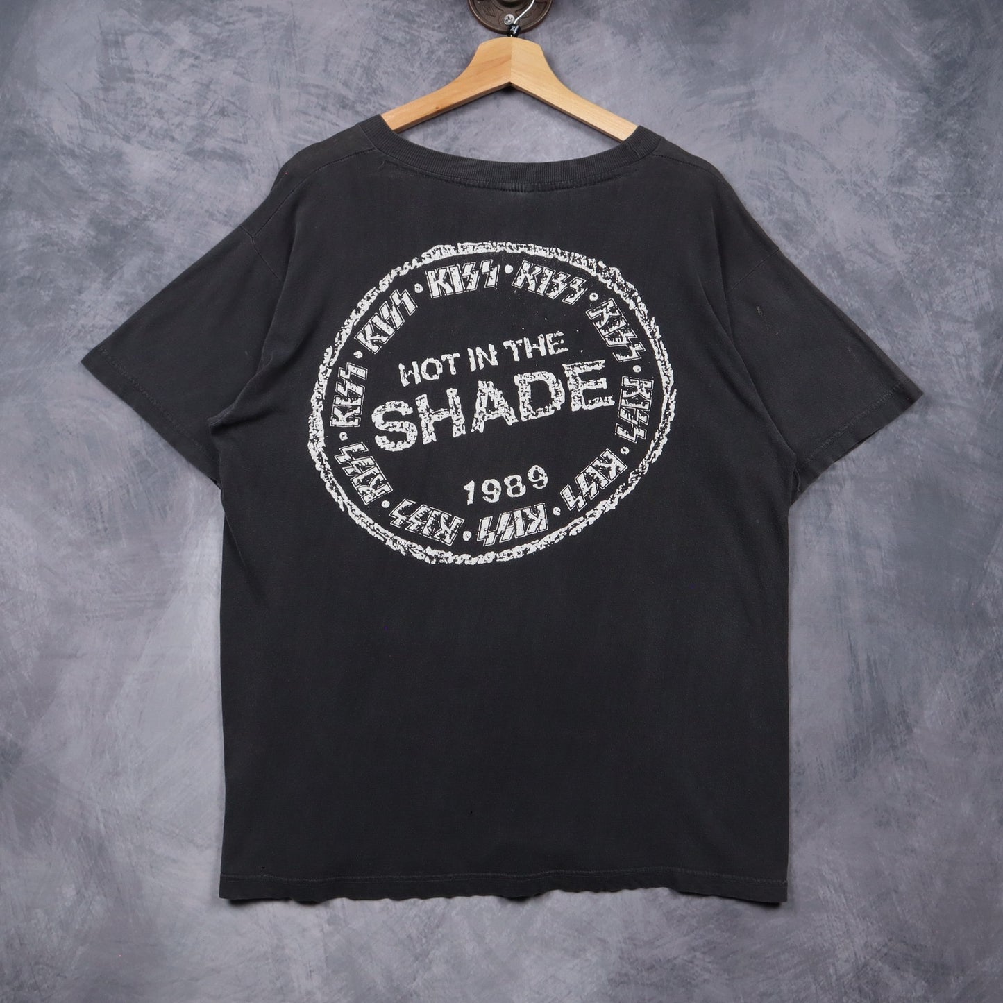 1989 Faded Black KISS Hot In The Shade Shirt 4975