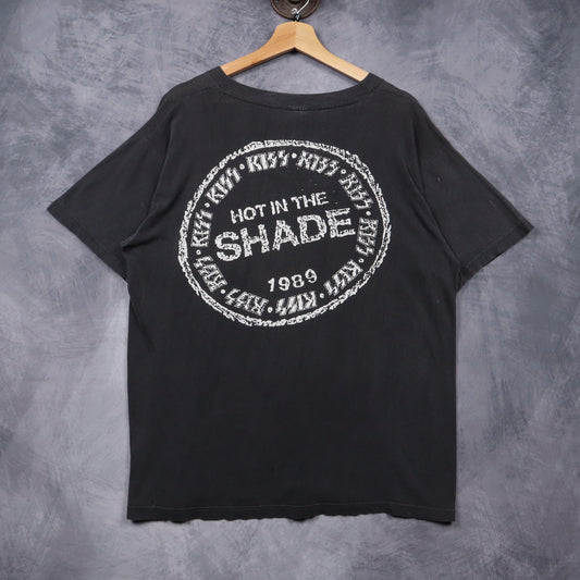1989 Faded Black KISS Hot In The Shade Shirt 4975
