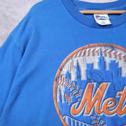 1997 Blue New York Mets Logo Shirt 4679