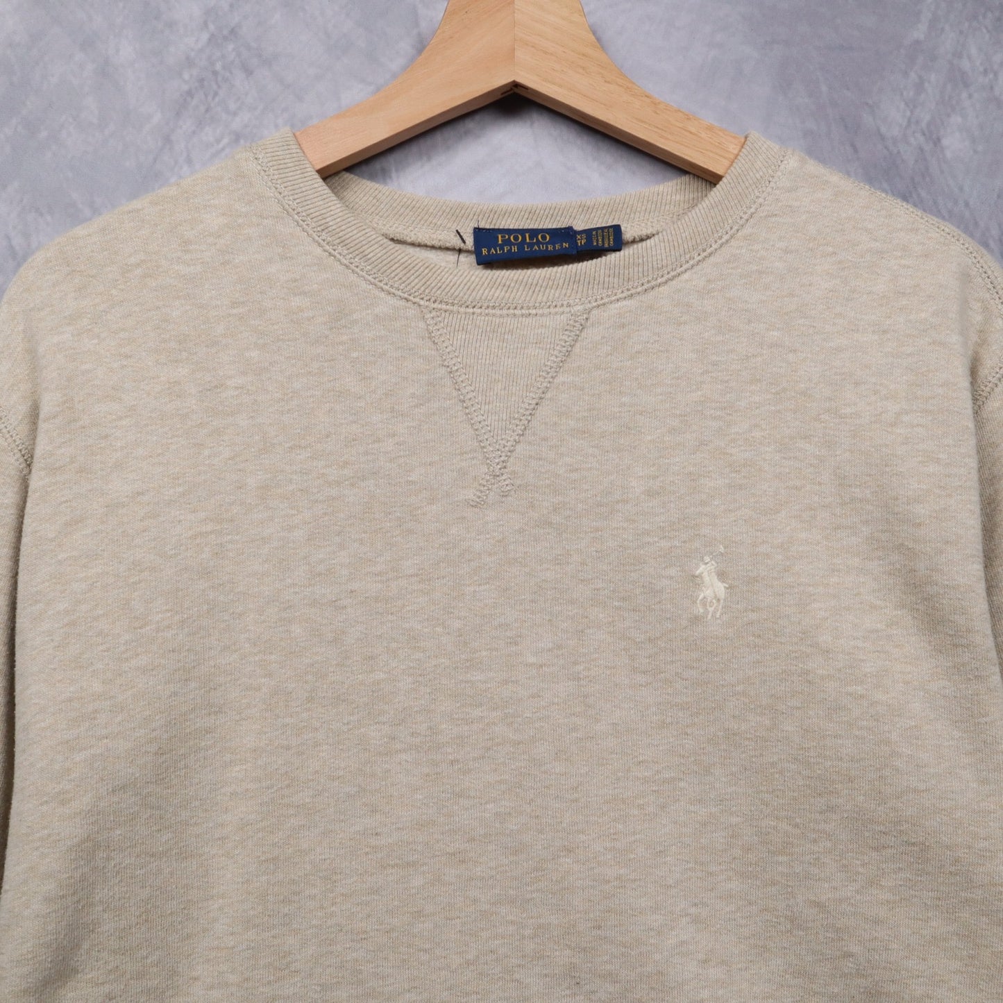 00s Oatmeal Polo Ralph Lauren Essential Crewneck Sweatshirt 4706