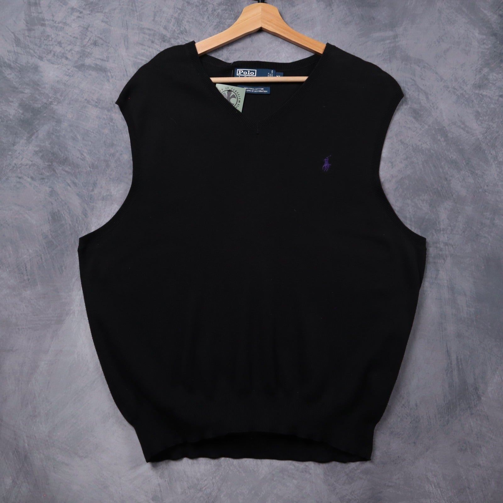 90s Black Polo Ralph Lauren V-Neck Sweater Vest 5426