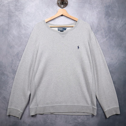 90s Grey Polo Ralph Lauren Essential Crewneck Sweatshirt 4718