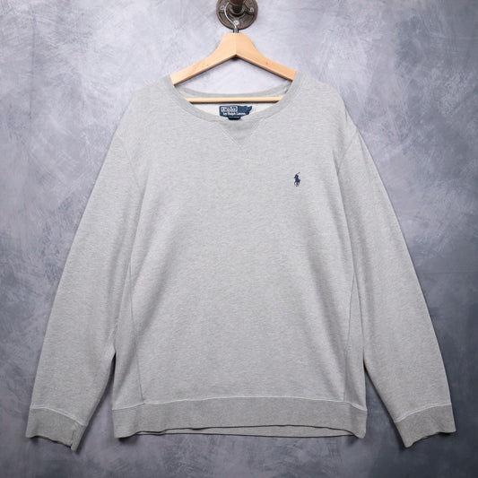 90s Grey Polo Ralph Lauren Essential Crewneck Sweatshirt 4718