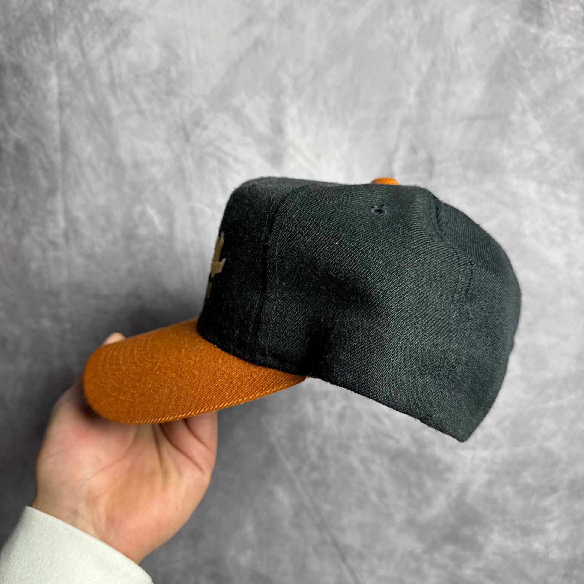 90s Texas Longhorns Sports Specialties Double Line Script Snapback Hat 4634