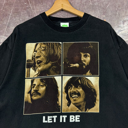 Early 00s Black The Beatles Let It Be Graphic Shirt L 2905