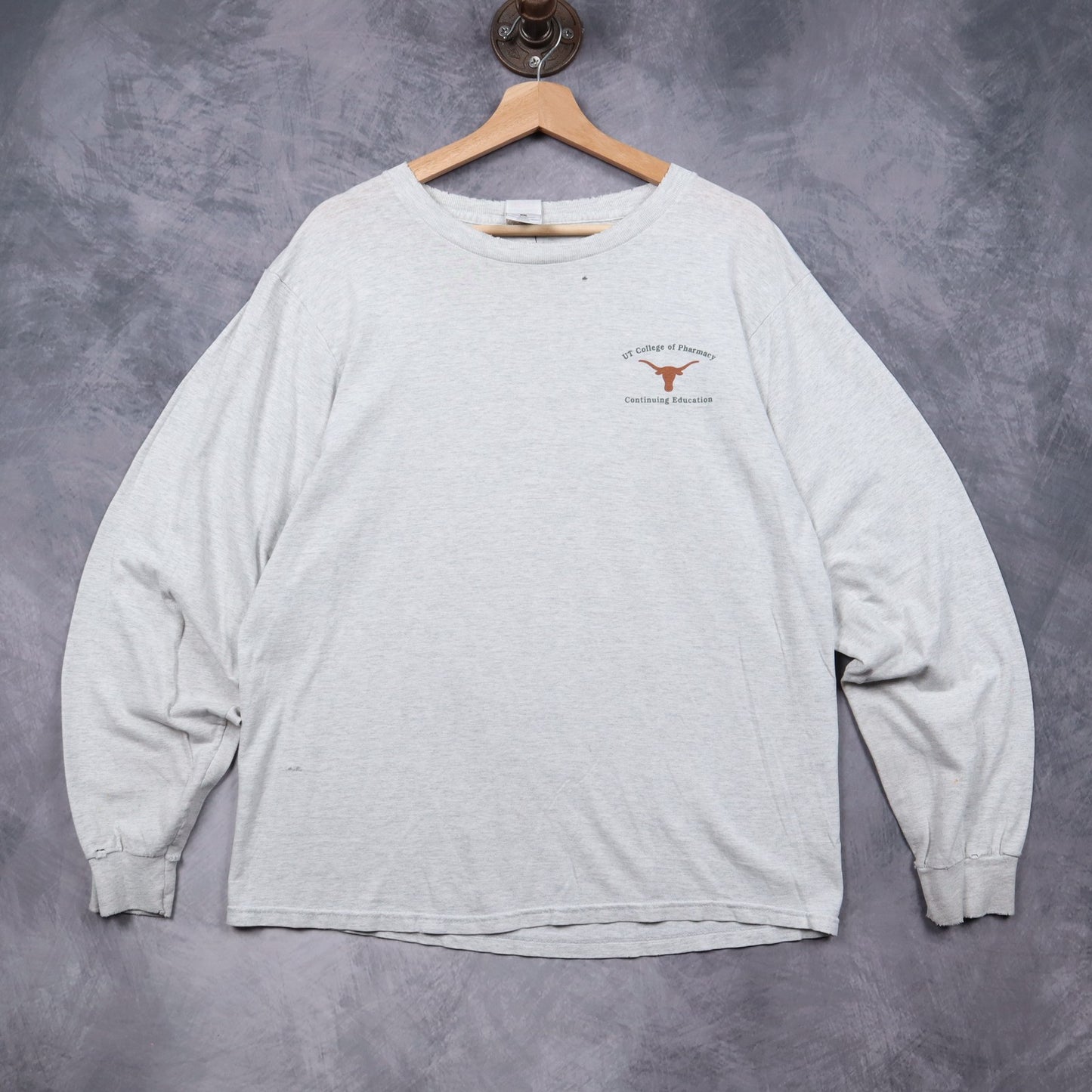 90s Grey Texas Longhorns UT College of Pharmacy Long Sleeve Shirt 5825