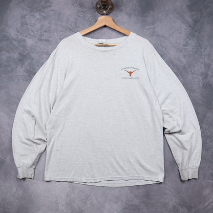 90s Grey Texas Longhorns UT College of Pharmacy Long Sleeve Shirt 5825