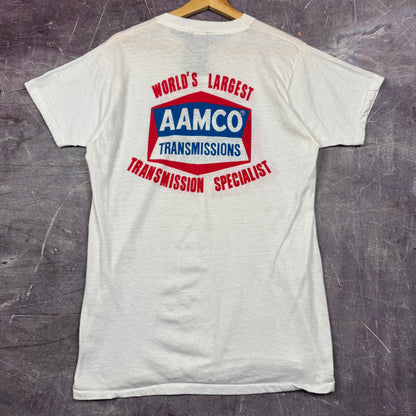 80s White AAMCO Transmissions Graphic Shirt M 0851