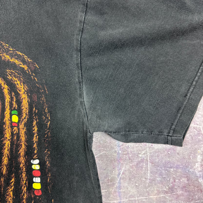 Early 00s Black Bob Marley Rap Tee Style Graphic Shirt L 2845