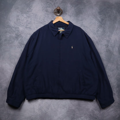 90s Navy Blue Polo Ralph Lauren Nylon Harrington Jacket 5491