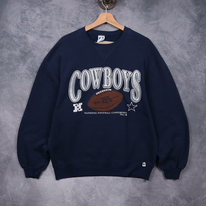 90s Navy Blue Dallas Cowboys Crewneck Sweatshirt 6606