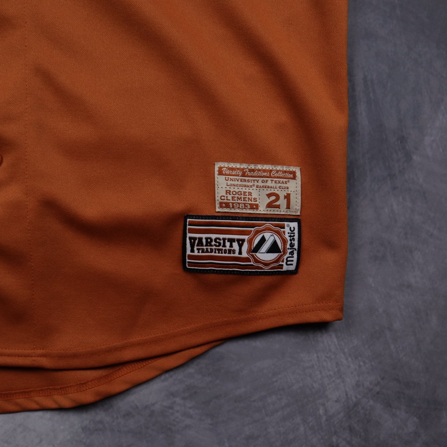 00s Burnt Orange Texas Longhorns Roger Clemens Baseball Jersey 5881