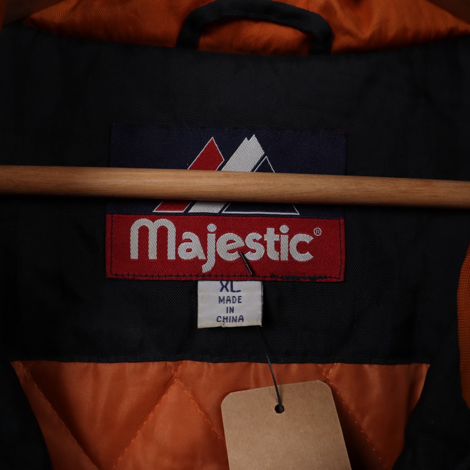 90s Orange Texas Longhorns Majestic Hooded Pullover Jacket 5924
