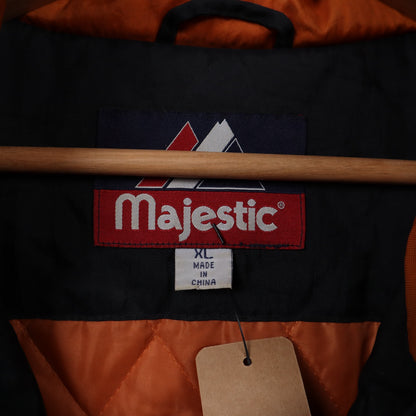 90s Orange Texas Longhorns Majestic Hooded Pullover Jacket 5924