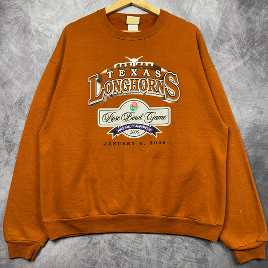 2006 Orange Rose Bowl Texas Longhorns Crewneck Sweatshirt 4369