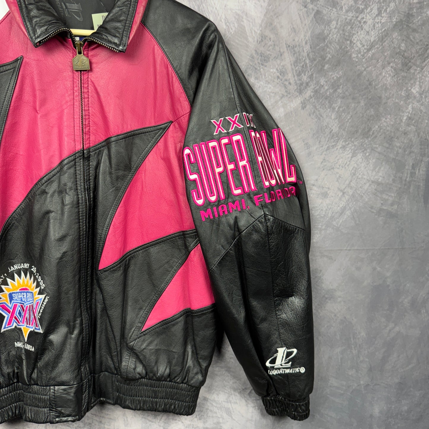 1995 Superbowl XXIX Shark Tooth Leather Jacket 4094