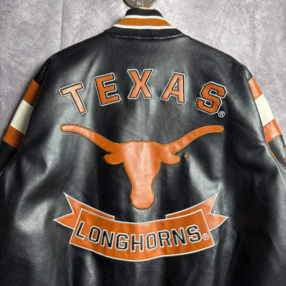 00s Black Texas Longhorns Leather Jacket 4463
