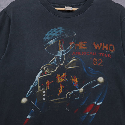 1982 Faded Black The Who American Tour Shirt 4945