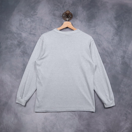 90s Heather Grey L.L. Bean Long Sleeve Henley Shirt 5134