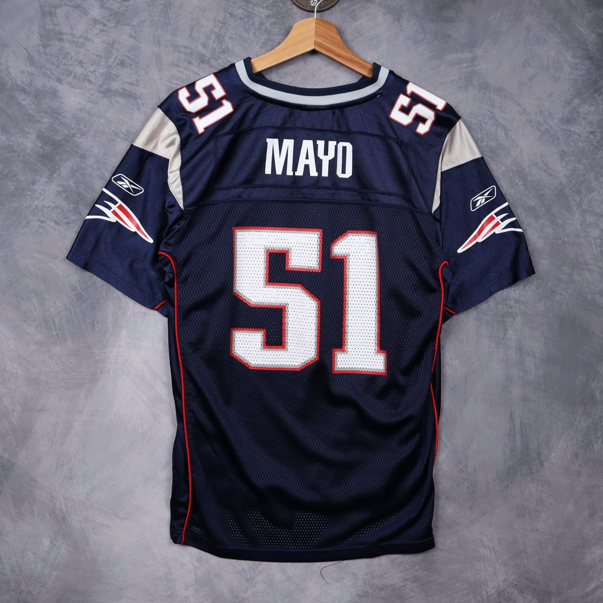 00s Navy Blue New England Patriots Mayo #51 Reebok Jersey 6594
