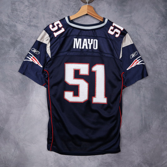 00s Navy Blue New England Patriots Mayo #51 Reebok Jersey 6594