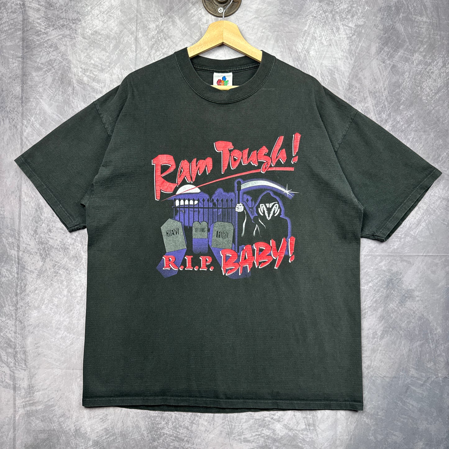 90s Black Dodge Ram Tough Shirt 3858