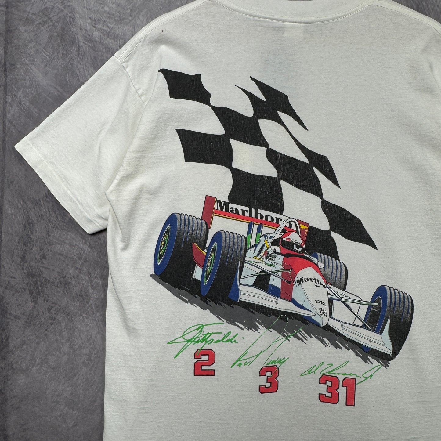 90s White Marlboro World Championship Racing Team Shirt 3938